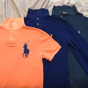 3 Polo Ralph Lauren slim fit polo’s 2SS 1LS